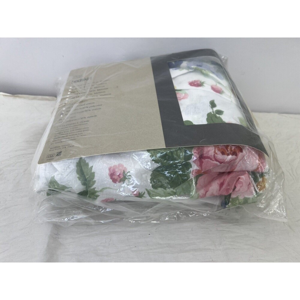 Vtg 80s Westpoint Stevens‎ Western King Size BedSkirt Floral 13" Drop USA Made